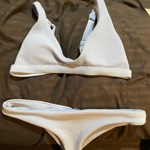 Blue textured bikini